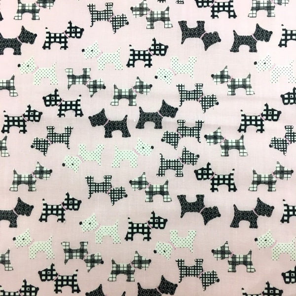 Scottie Dog Polycotton PINK